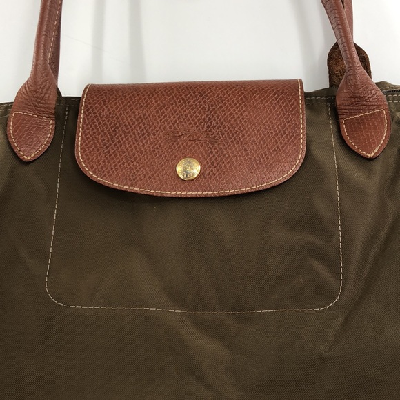 Longchamp Le Pliage Medium Nylon Tote Bag Purse Green - Picture 2 of 7